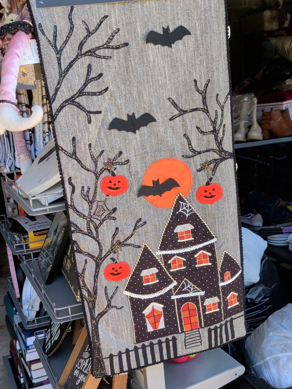 Table Runner Halloween - Gray/Orange